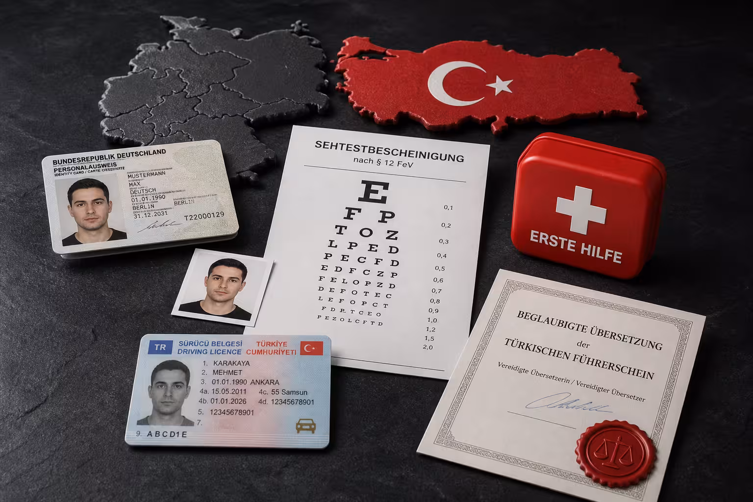 Alman sürücü kursu için gerekli belgeler